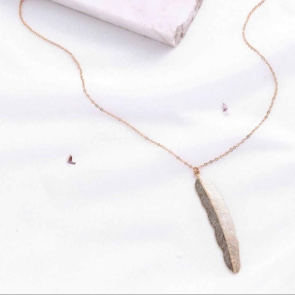 3/$30 💛 Feather Necklace - Picture 3 of 5